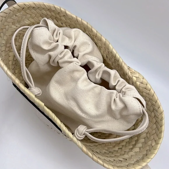 Poolside Mini Ibiza Handwoven Basket Crossbody Bag Coconut - Picture 7 of 16